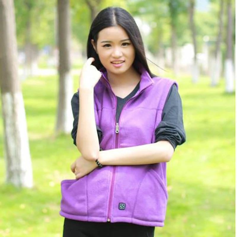 Женский Теплый жилет из флиса теплый без рукавов с 3 температурными режимами 7 4 В S