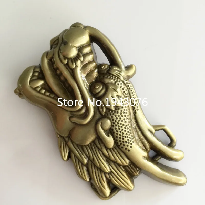 Пряжка для ремня мужская с объемной бронзовой Головой Дракона 98 х60 мм 75 9 г | Дом и