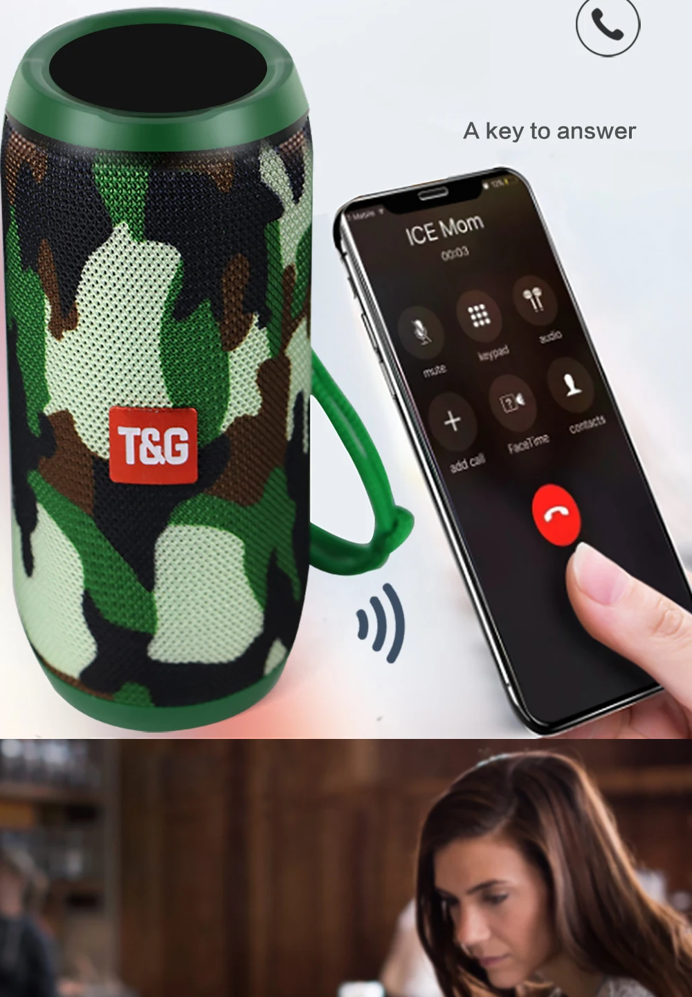 TOPROAD Bluetooth динамик 10 Вт портативный беспроводной стерео колонки ткань наружные водонепроницаемые динамики Поддержка TF карты FM радио USB