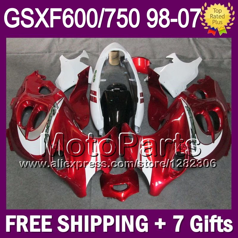7 подарок Для SUZUKI 750F 03 04 05 06 07 Красный белый КАТАНА T #28 GSXF600 2003 2004 2005 2006 2007 GSXF 600 750