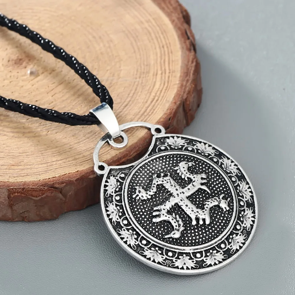 CHENGXUN мужское ожерелье колыбель в форме монеты кулон Viking двойной дракон узел