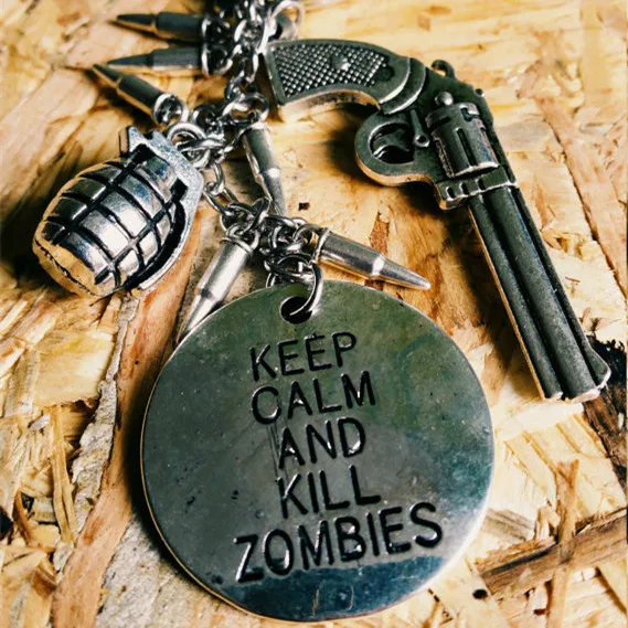 Античный металлический брелок для ключей с изображением ходячих мертвецов|key chain