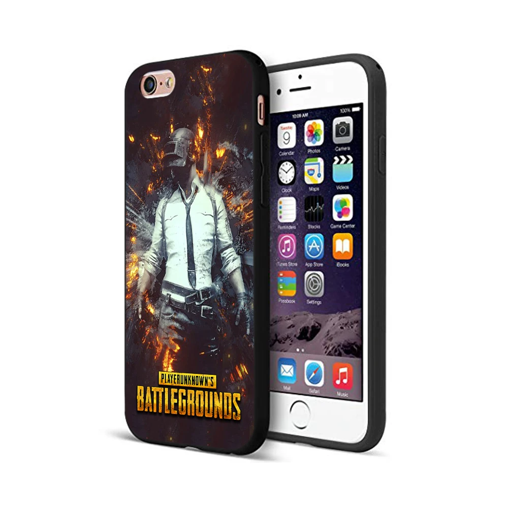 Черный чехол из ТПУ для iphone 5 5S SE 6 6s 7 8 plus x 10 XR XS 11 pro MAX Playerunknown's Battlegrounds PUBG |