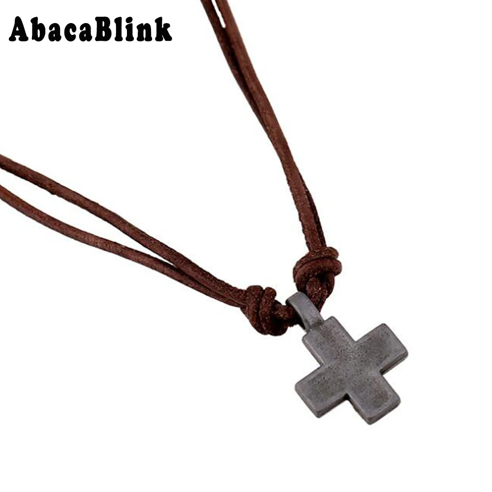 Винтаж Мужская Цепочки и ожерелья s панк рок античный серебряный крест кулон