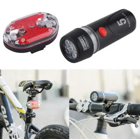 Ультраяркая велосипедная фара 5 светодиодов 9 задний фонарь лазерный 1 комплект |