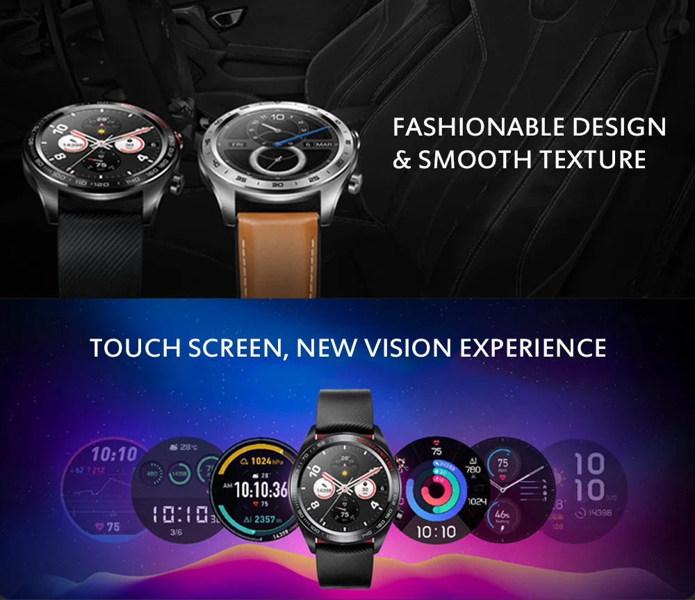 Новейший HUAWEI Magic Смарт-часы фитнес-трекер 1,2 дюймов HD AMOLED цветной экран Bluetooth GPS монитор сердечного ритма для Android/IOS