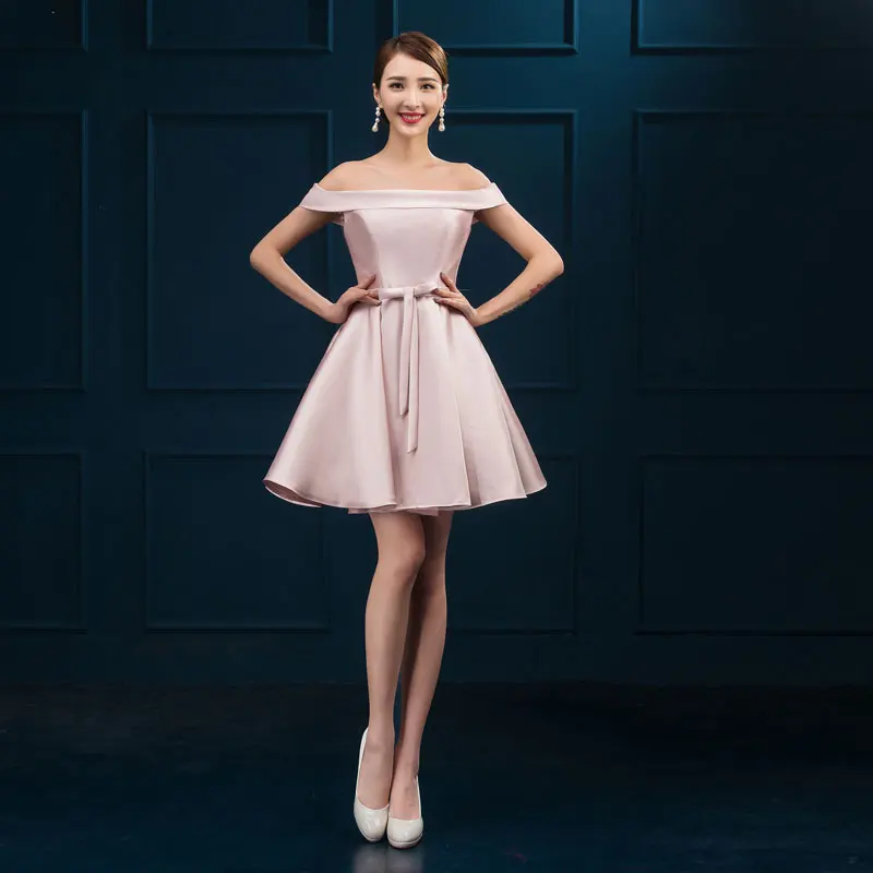 FADISTEE Новое поступление простые Коктейльные Вечерние платья Vestido de Festa Лодка шеи шнуровке короткие платья в стиле атласные ленты лук