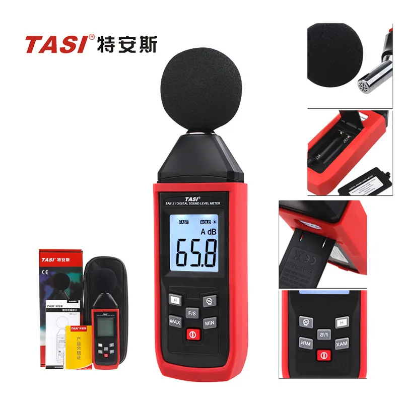 TA8151 Hosehold и наружный цифровой измеритель уровня шума Измеритель звука диапазон