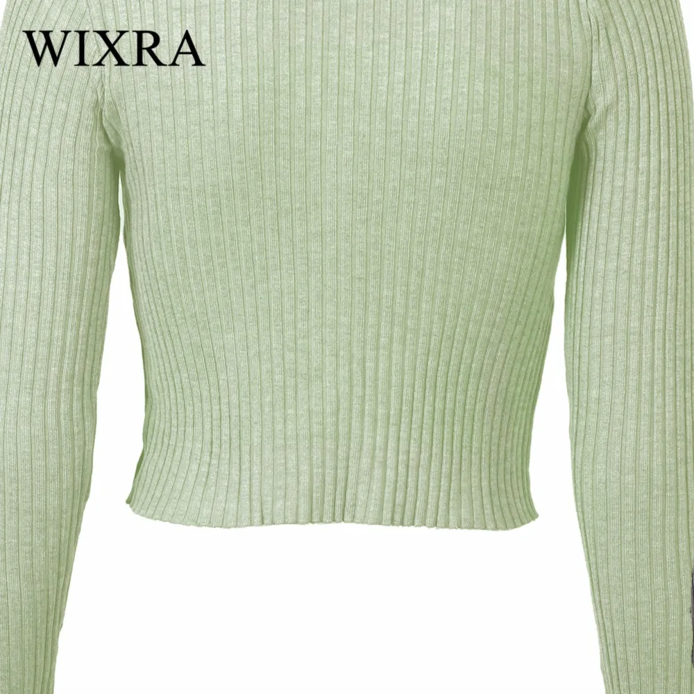 Wixra теплый и очаровательный женский кардиган, вязаный свитер, пальто с длинным рукавом, Женский Повседневный короткий кардиган с v-образным вырезом