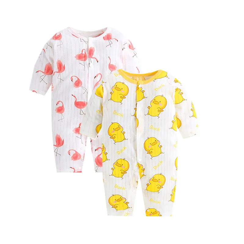 2019 summer long sleeve baby Rompers girls boys Jumpsuit newborn bird duck soft romper infant clothing kids Jumps 2pcs/set | Детская