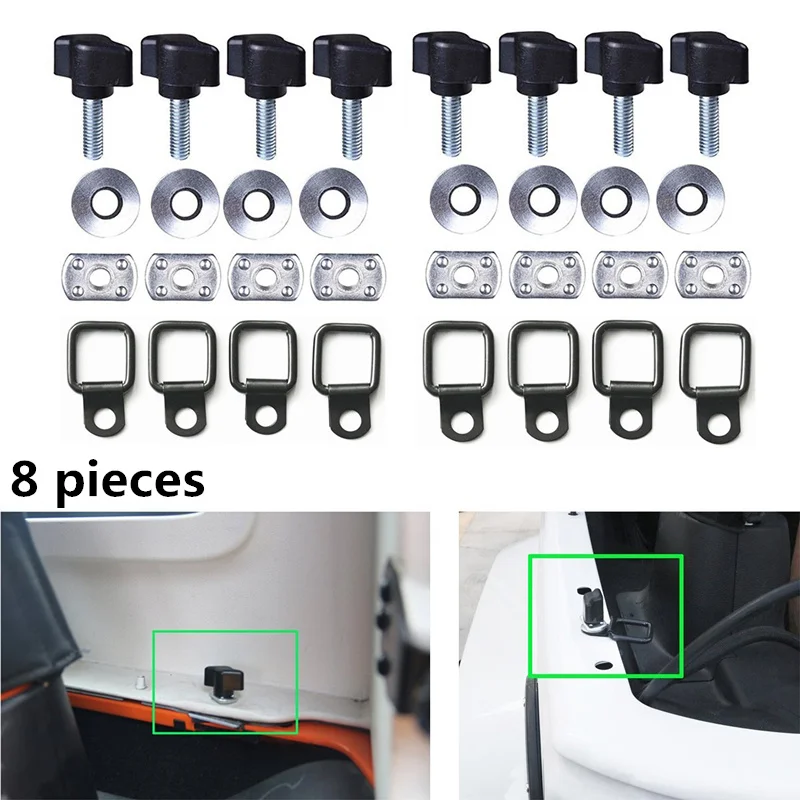 8pcs Жесткий Верхний винт для Jeep Wrangler набор из 8 быстрого удаления с гайками комплект подходит для Jeep Wrangler YJ TJ JK JKU - Название цвета: 8pcs