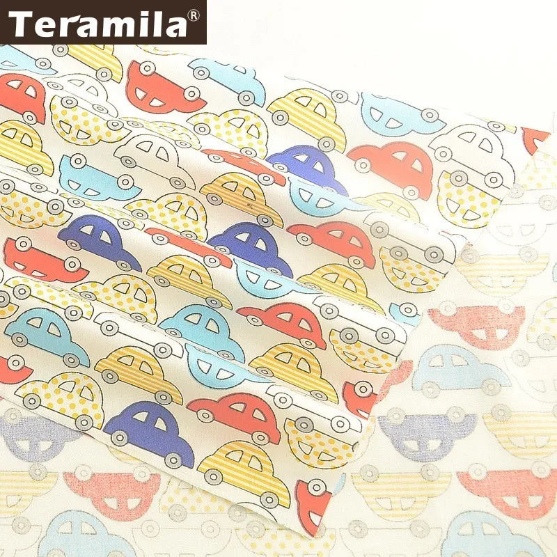 Teramila 100% хлопковая ткань с рисунком автомобиля плотные четверти для детей сделай
