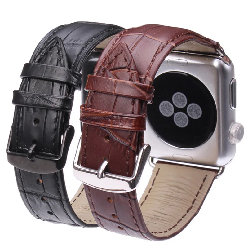 Ремешок для часов из натуральной кожи Iwatch Apple Watch 38 мм 42 черный коричневый браслет