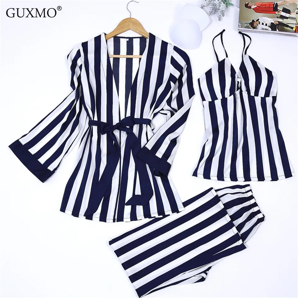 Утреннее покрытие халат для невесты pj Набор Полосатый Элегантный Кружевной