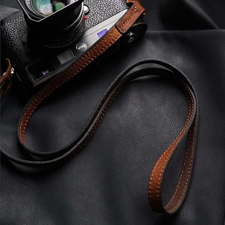 Mr.stone Handmade Genuine Leather Camera Shoulder Sling Strap, Double-sided Leather Photography Neck Strap, Fine Adjustable Length Belt for DSLR & Mirrorless Cameras image 2