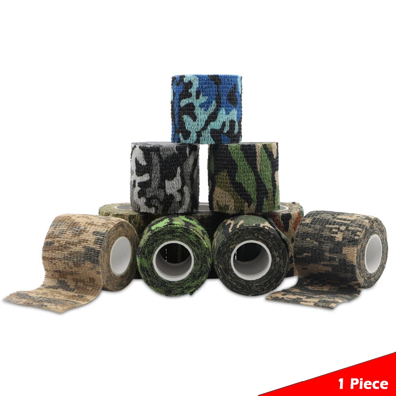 

5cm*4.5cm Self-adhesive Camouflage Stretch Bandage Tactical Non-woven Tight Tape Flashlight First Aid Mother Health Care