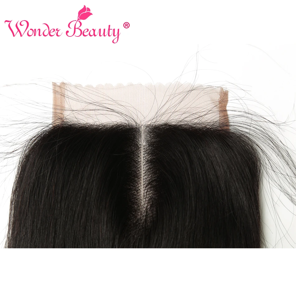 Wonder Beauty не Реми человеческие волосы перуанские прямые Кружева Закрытие 4x4