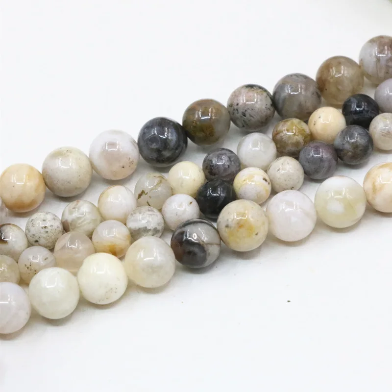 Multicolor bamboo leaf agates natural stone jaspers onyx 6mm 8mm 10mm round loose spacers beads diy jewelry findings 15&quot B3473 |