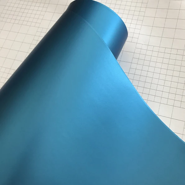 Light Blue Матовый Серебристый Хром металлический Матовый Виниловая Автомобильная обертка с воздушным хромовое без пузырьков серебряная матовая пленка автомобиля обертывание ping стикер фольги - Название цвета: Light Blue
