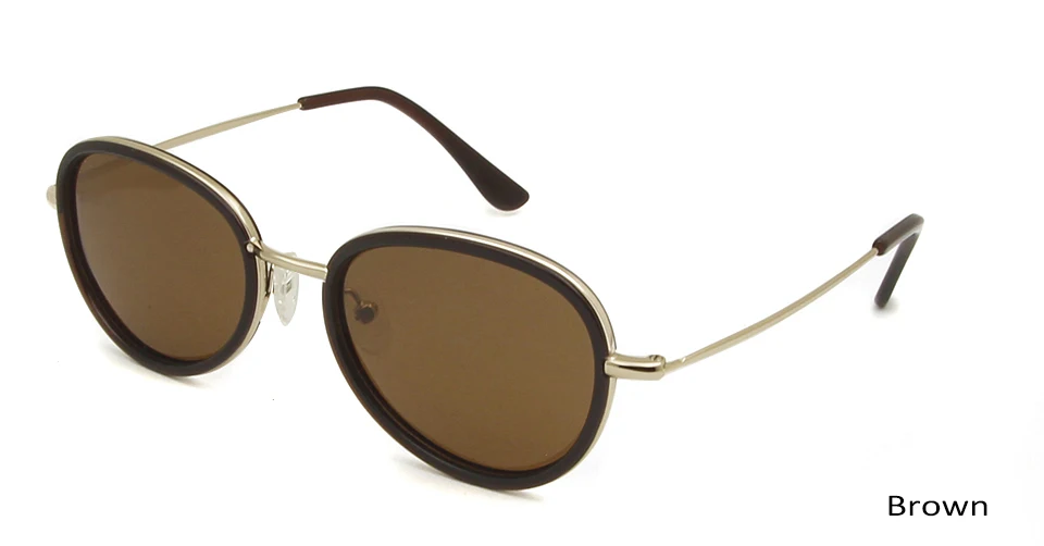 TR90 Plastic Titanium Small Round Glasses Women Sunglasses Polarized Uv400 Sun Glasses Female Vintage Shades Oculos De Sol - Цвет линз: Brown