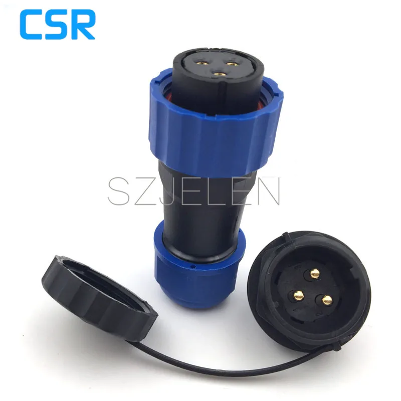 SD20TP ZM водонепроницаемый 3pin штекер (гнездо) и гнездо (штекер) IP68 25A нейлоновый