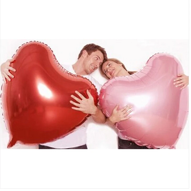 Надувной гигантский 36 дюймовый шар из фольги в форме сердца украшение для
