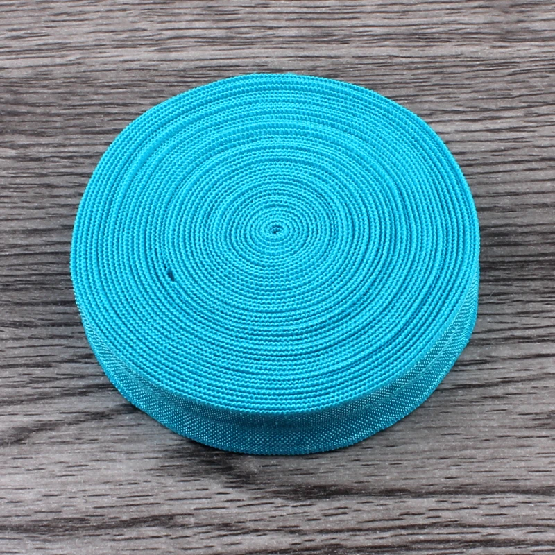 blue 50Y OEM 5/8 Блестящие Твердые Высоко-гибкой Нейлон Сложенном Более Упругой Ленты, Стретч-ВРАГ для Волос Tie/Волос луки/Эластичные Повязки - Цвет: blue