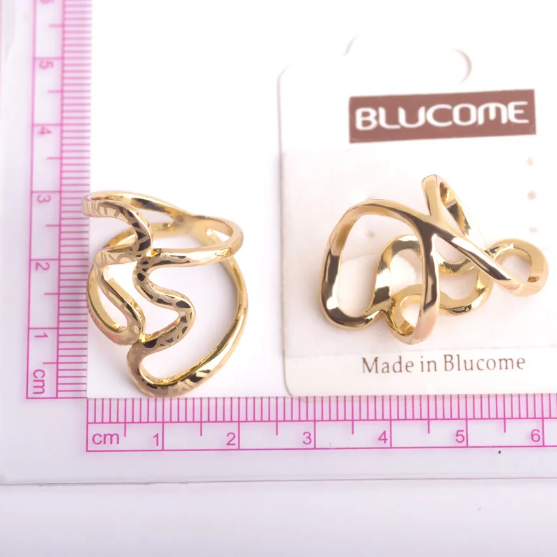 Женское кольцо в форме сердца Blucome золотистое большого размера аксессуар стиле
