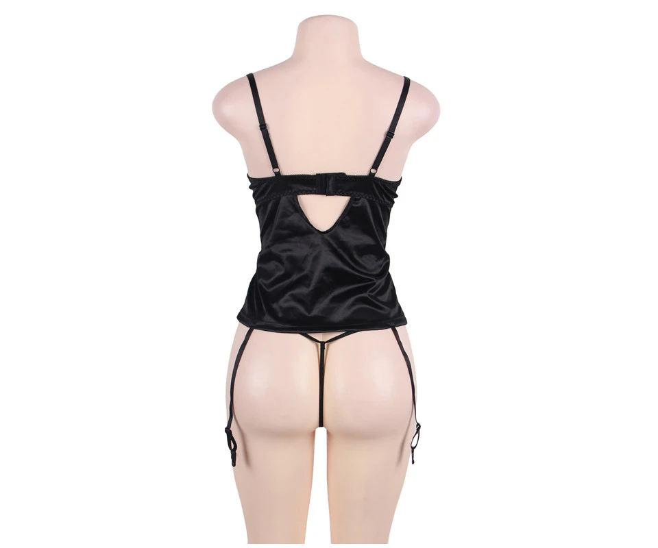 С низким вырезом Babydoll дамское нижнее белье сексуальные женские бюстье Плюс Размеры белье Для женщин подвязка эротическая майка на бретелях пикантные Transparente нижнее белье в виде купальника и дамское белье