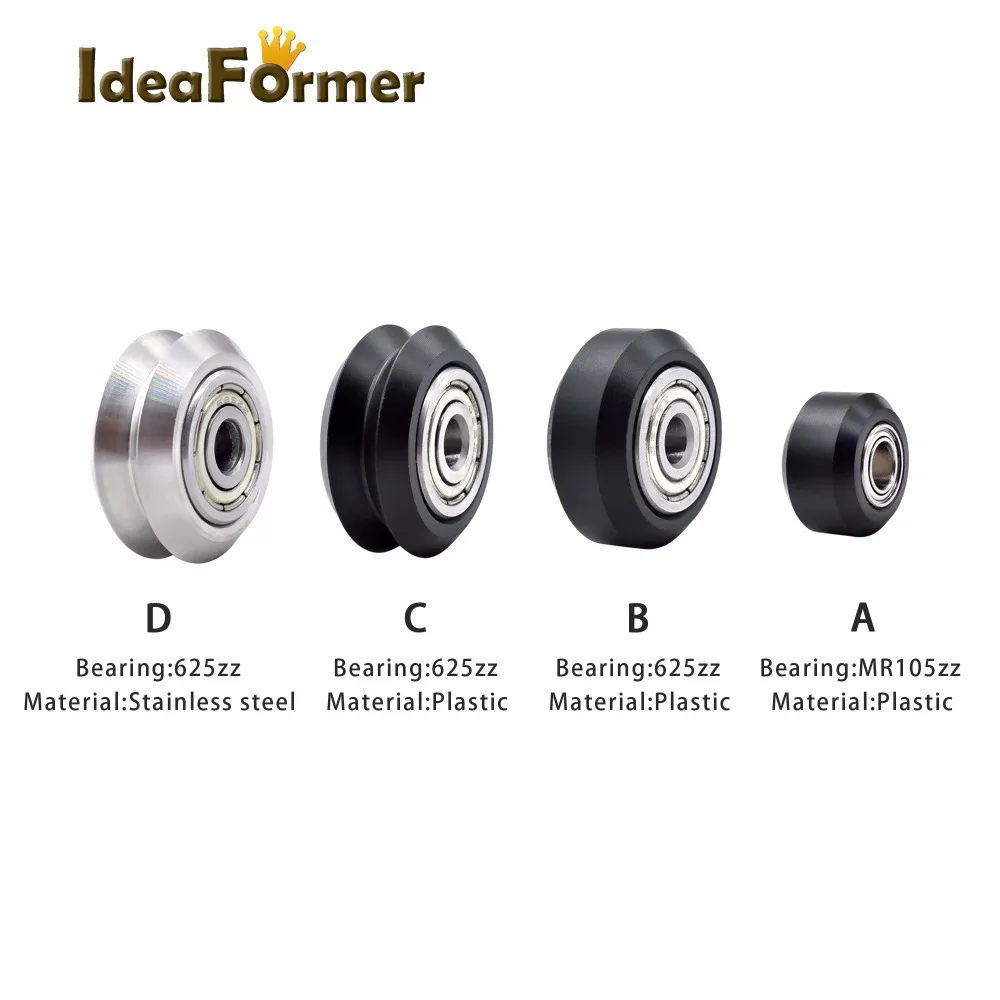 

3D Printer Parts CNC Openbuilds Plastic Wheel POM MR105ZZ 625ZZ V-slot Bearing Bore 5mm Passive Round Gear Perlin Wheel Pulley