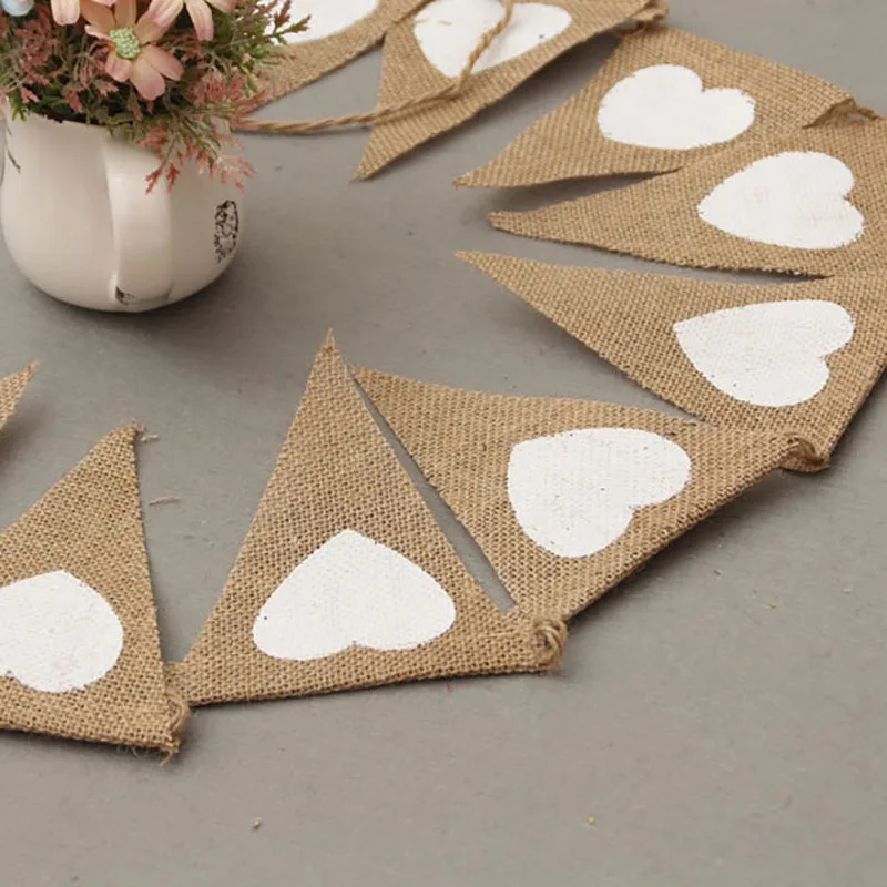 Джутовый льняной конфетный бар Бантинг вечерние украшения Babyshower венок рогатки для дня рождения, свадьбы декоративные гирлянды поставки