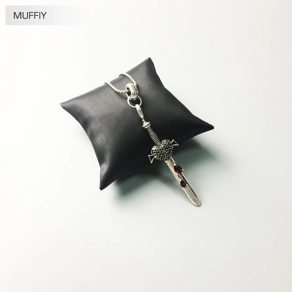 Кулон в виде черного любовного меча модные блестящие ювелирные украшения для