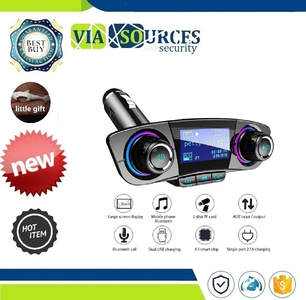 MP3 плеер Громкая связь Bluetooth Автомобильный Наборы Радио Аудио Адаптер 5В 2.1A с
