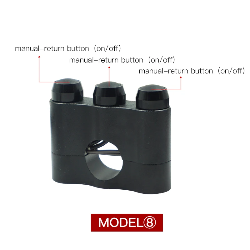 Black 8 CNC алюминий 7/8 ''22 мм мотоциклетные переключатели на руль крепление переключатель для рога фар Противотуманные включение/выключение света кнопка запуска сброса - Цвет: Black 8