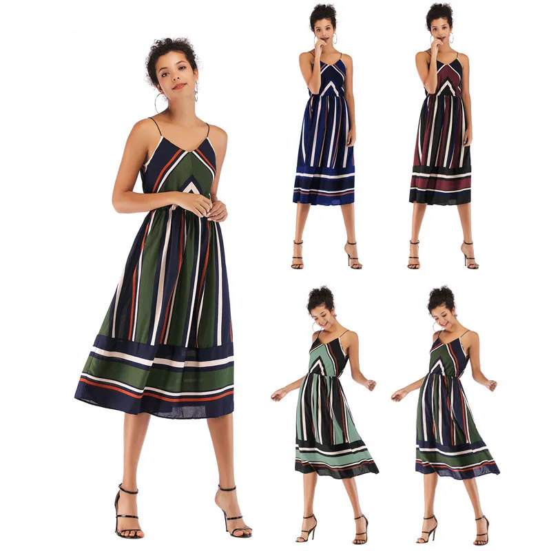 2019 летнее шифоновое женское платье на бретельках элегантное Платье vestidos de fiesta ropa