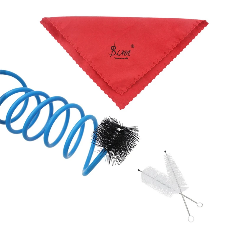 Набор для чистки труб, включая щетка для мундштука, клапан, ткань змеи для трубок, аксессуары для музыкальных инструментов