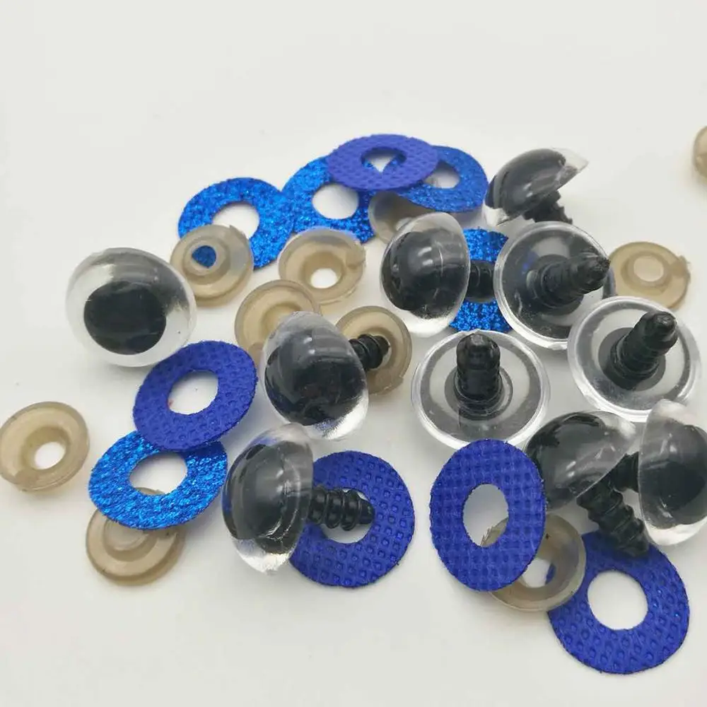 50pcs dark blue 50 шт., 18 мм, блестящие цветные пластиковые глаза для куклы, безопасные глаза для Мишки, мягкие игрушки, защелкивающиеся животные, скрапбукинг, марионетка куклы, глаз - Цвет: 50pcs dark blue