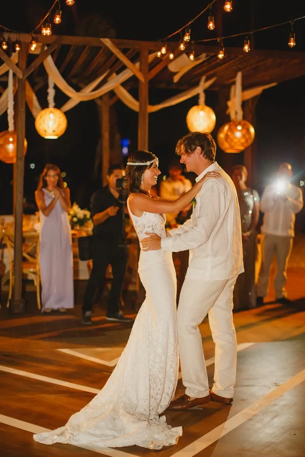 Deep V-Neck Boho Beach Wedding Dresses Mermaid Lace Summer Dress Bohemian Open Back Bridal Gowns | Свадьбы и торжества