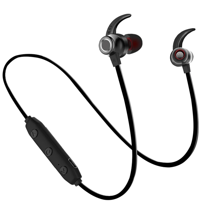 Черный ROCK беспроводные Bluetooth наушники с шейным ремешком спортивные стерео наушники водонепроницаемые наушники для бега с микрофоном для iPhone samsung - Цвет: Черный