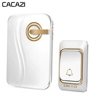 cacazi wireless doorbell dc battery operated waterproof 1 button 1 receiver 200m range smart home cordless door bell chime