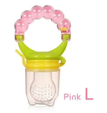 Pink L Детские Свежие пищевые питательные устройства безопасные соски для новорожденных свежие фрукты Nibbler вращающиеся мельницы жевательные фруктовые соски Мясорубка игрушки для кормления - Цвет: Pink L