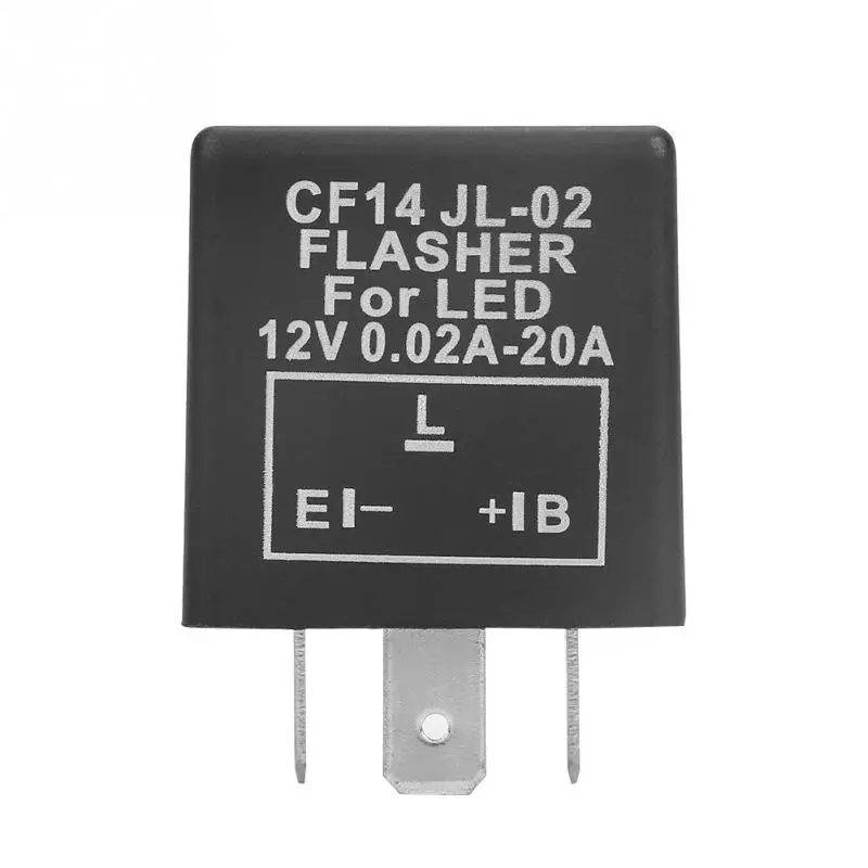CF14 JL-02 3-контактный Светодиодный проблесковый маячок реле вспышки для поворотов светильник Hyper Flash исправить 12V 0.02A-20A Водонепроницаемый надежный мигалкой реле