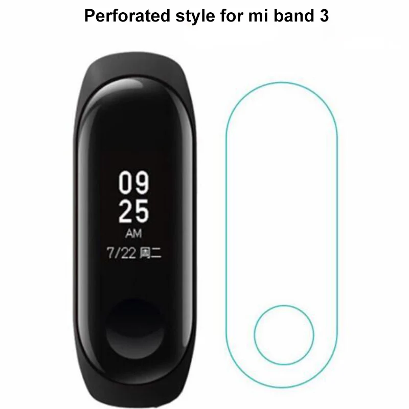 Perforated style 3 10pcs Screen Protector Film For Xiaomi Mi Band 4 3 Smart Wristband Bracelet HD transparent TPU Full Cover Protective Films - Цвет: Perforated style 3