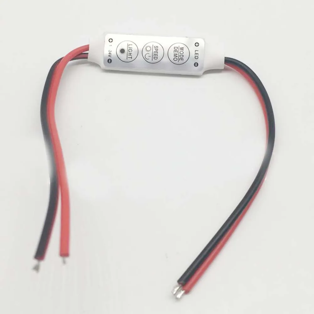 12 V-24 V Mini 3 ключа одинарный Цвет светодиодный контроллер Яркость диммер для светодиодный 3528 5050 полосы света