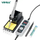 Паяльник YIHUA 908D, оригинальный Электрический паяльник для сварки 220 В110 В с регулируемой температурой + 5 наконечников + подставка + Пинцет + олово