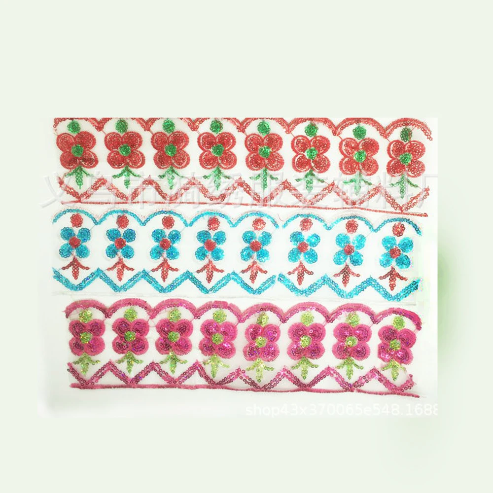 Lychee Life DIY 2 ярда красная синяя Роза кружевная отделка вышитая лента ручная работа