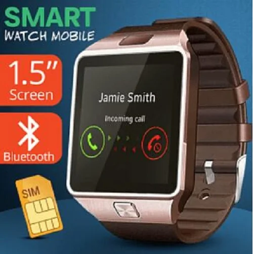 Смарт часы Bluetooth мужские спортивные DZ09 Android телефонные звонки 2G GSM SIM TF карта