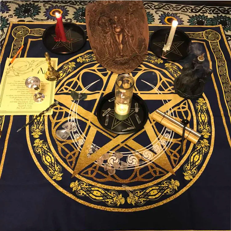 Новый алтарь Таро ткань для настольных игр карты скатерть хлопок и лен Wicca