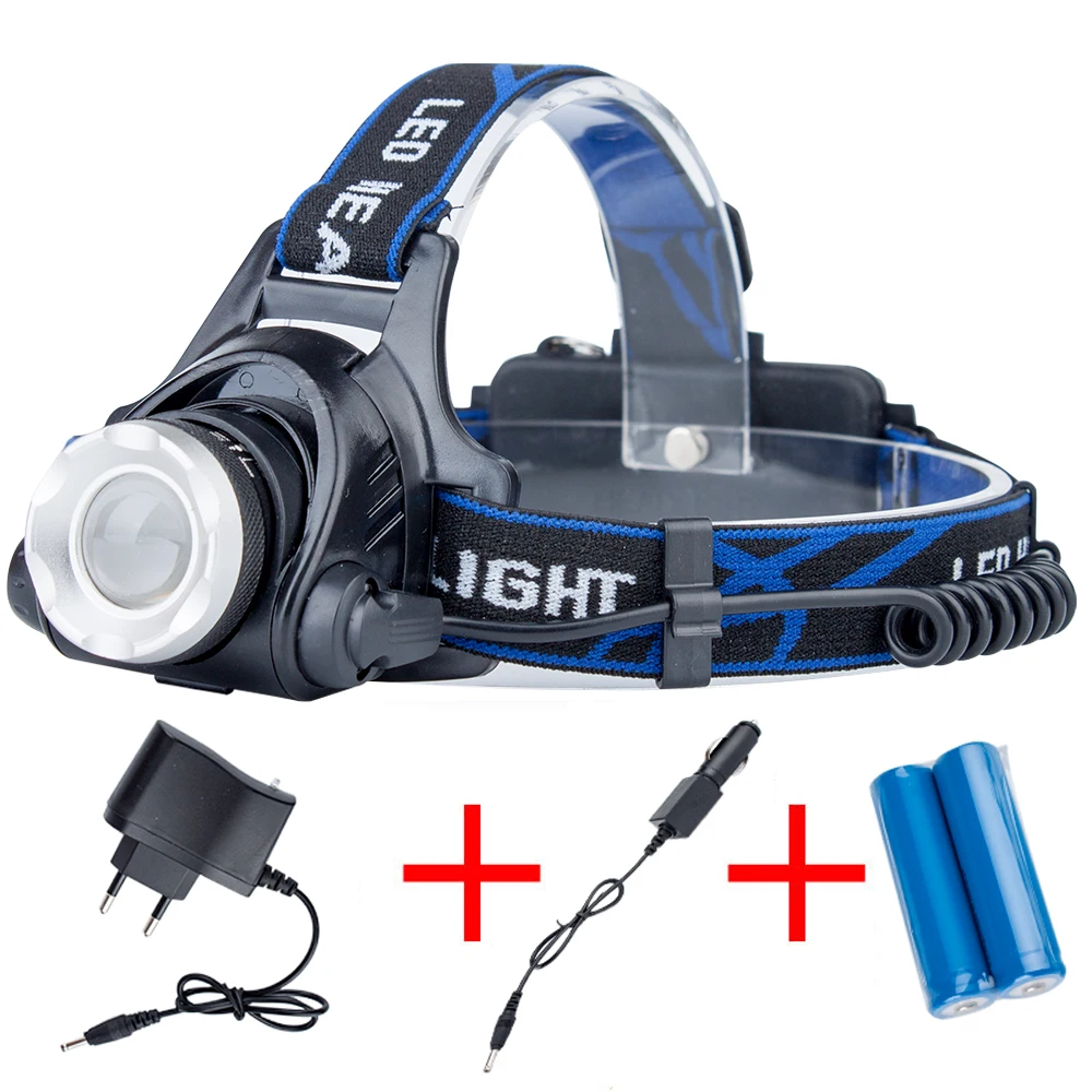 LED Headlamp Fishing Headlight 6000 lumen XM-L2 XML-T6 Zoomable Waterproof Torch Flashlight Head lamp use 18650 | Лампы и освещение