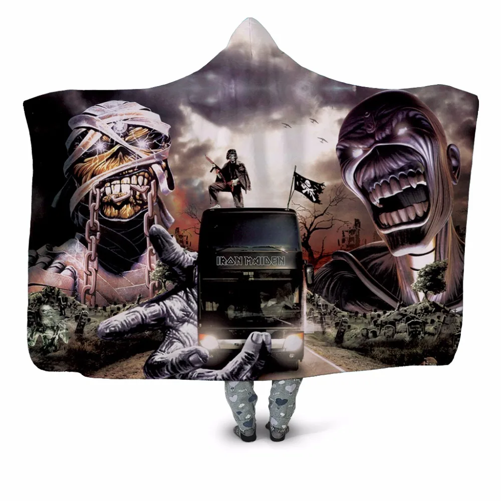 Железный Moiden боевые 3D печатных плюша на меху с капюшоном и застежкой-одеяло